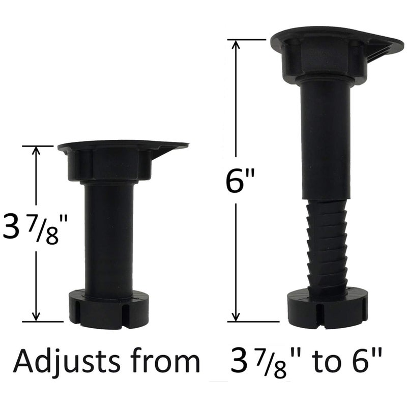 Desunia Cabinet Leveler Legs - 330 Lb. Capacity per Leg - Adjusts from 3 7/8" to 6" - 12 Pack - Image 3